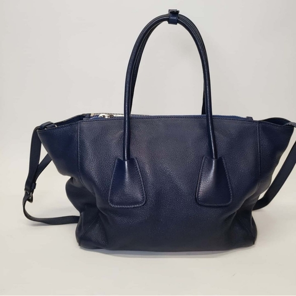 Prada Blue Vitello Daino Tote EUC - Picture 5 of 6